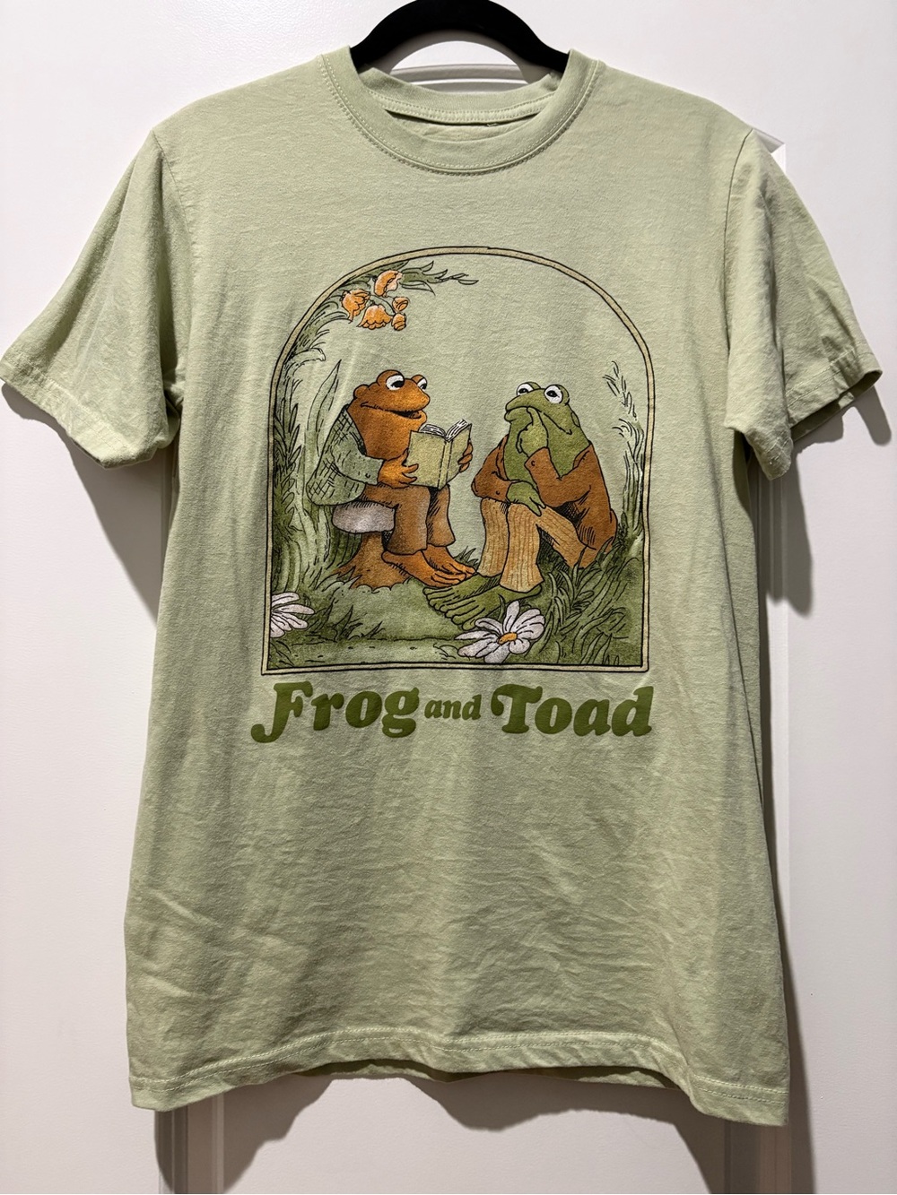 Frog and Toad Graphic Tee Size Medium Sage Green Book Lover Cottagecore